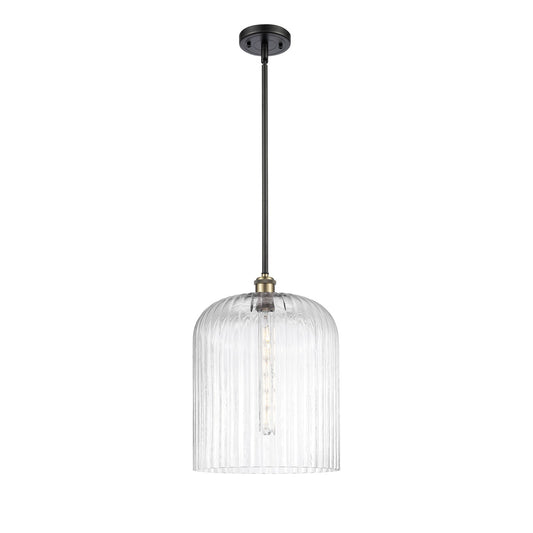 Innovations Bridal Veil 5in 1-Light Mini Pendant | Art Nouveau Black Antique Brass and Clear Glass | Kitchen Island | Model 516-1S-BAB-G559-12CL