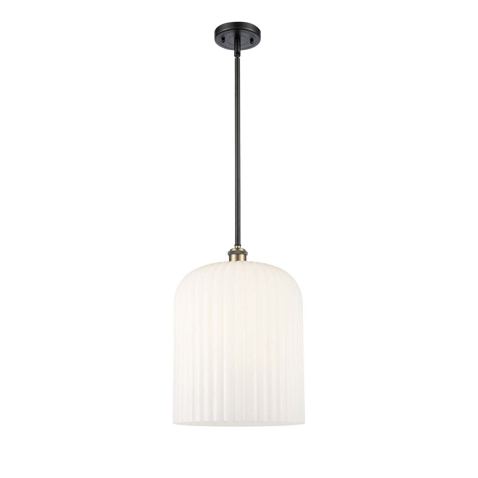 Innovations Bridal Veil 5in 1-Light Mini Pendant | Art Nouveau Black Antique Brass and Gloss White Glass | Kitchen | Model 516-1S-BAB-G559-12GWH