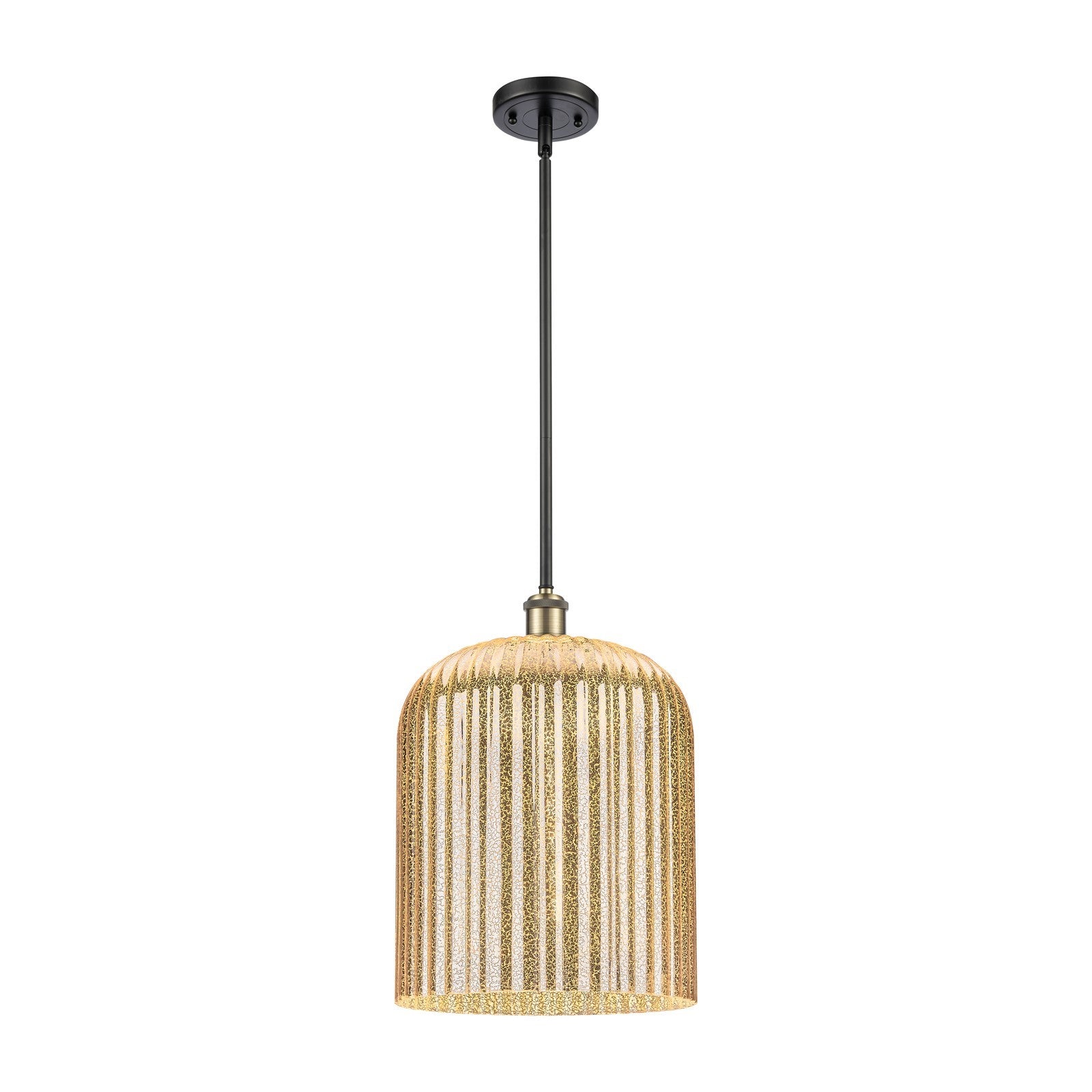 Innovations Bridal Veil 5in 1-Light Mini Pendant | Art Nouveau Black Antique Brass and Mercury Glass | Kitchen Island | Model 516-1S-BAB-G559-12ME