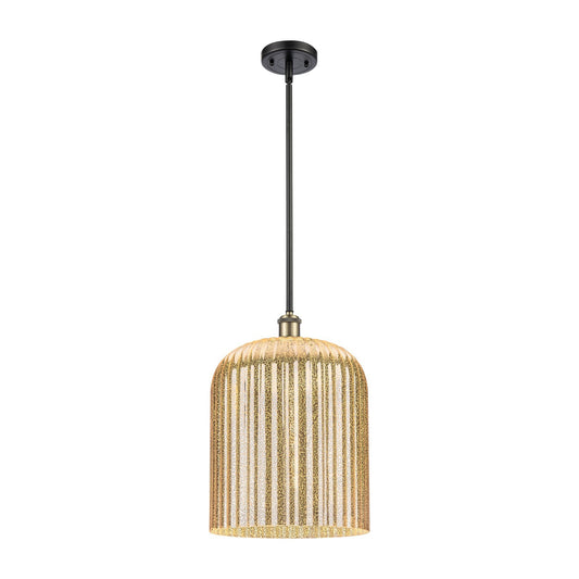 Innovations Bridal Veil 5in 1-Light Mini Pendant | Art Nouveau Black Antique Brass and Mercury Glass | Kitchen Island | Model 516-1S-BAB-G559-12ME