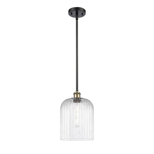 Innovations Bridal Veil 5in 1-Light Mini Pendant | Art Nouveau Black Antique Brass and Clear Glass | Kitchen Island | Model 516-1S-BAB-G559-8CL