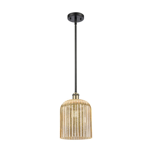 Innovations Bridal Veil 5in 1-Light Mini Pendant | Art Nouveau Black Antique Brass and Mercury Glass | Kitchen Island | Model 516-1S-BAB-G559-8ME