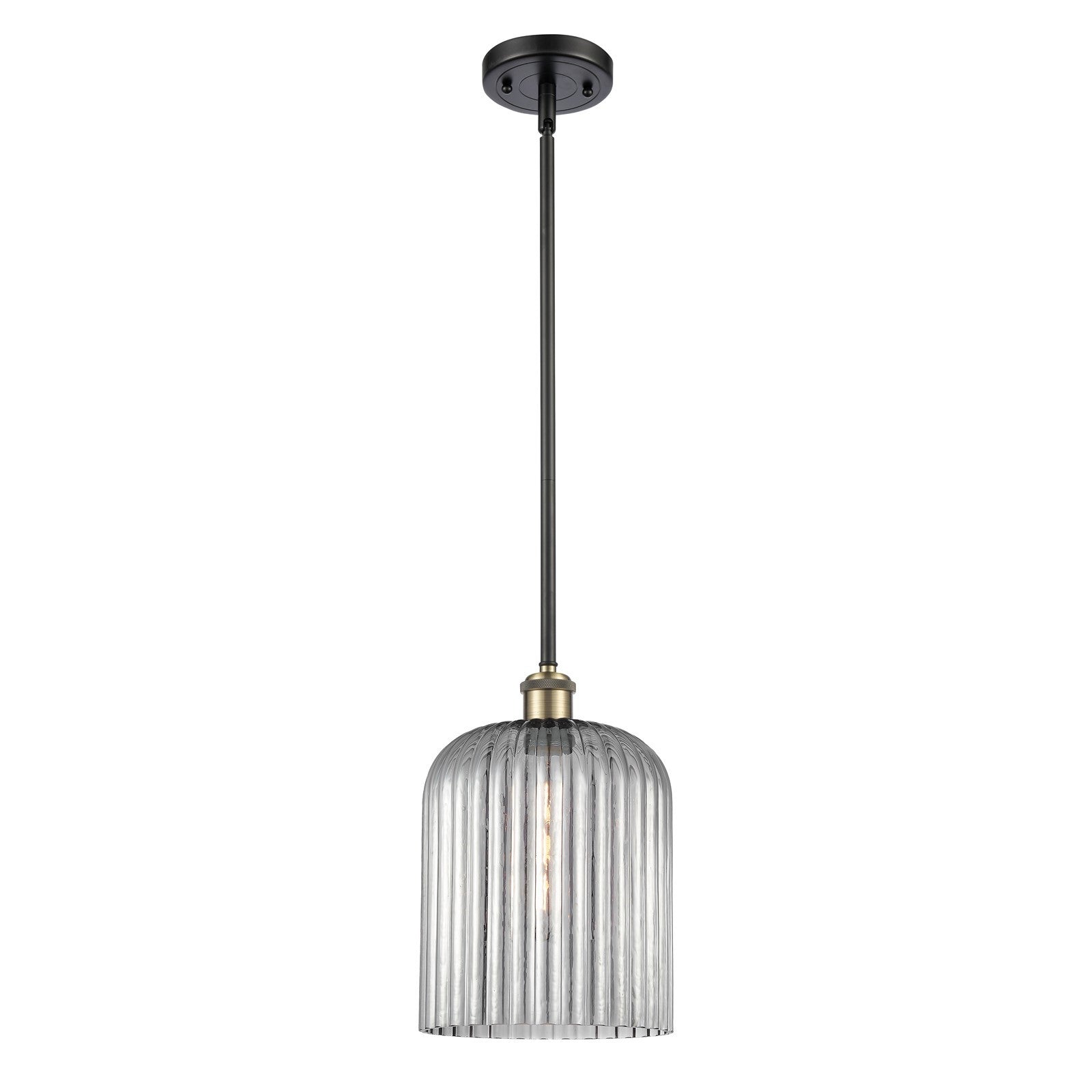Innovations Bridal Veil 5in 1-Light Mini Pendant | Art Nouveau Black Antique Brass and Light Smoke Glass | Kitchen Island | Model 516-1S-BAB-G559-8SM