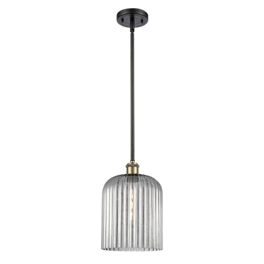 Innovations Bridal Veil 5in 1-Light Mini Pendant | Art Nouveau Black Antique Brass and Light Smoke Glass | Kitchen Island | Model 516-1S-BAB-G559-8SM
