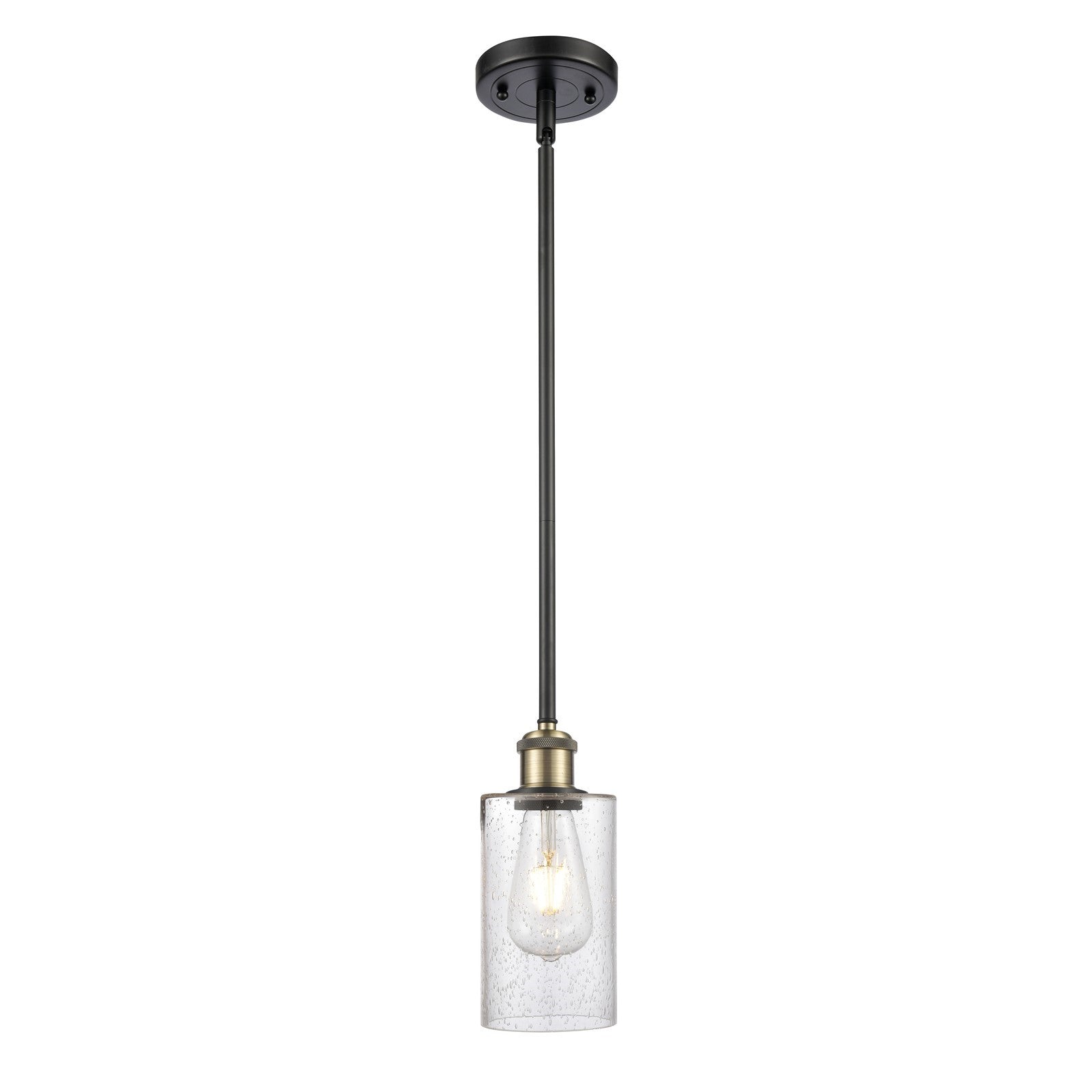 Innovations Clymer 4in 1-Light Mini Pendant | Art Nouveau Black Antique Brass and Seedy Glass | Kitchen Island & Dining Room | Model 516-1S-BAB-G804