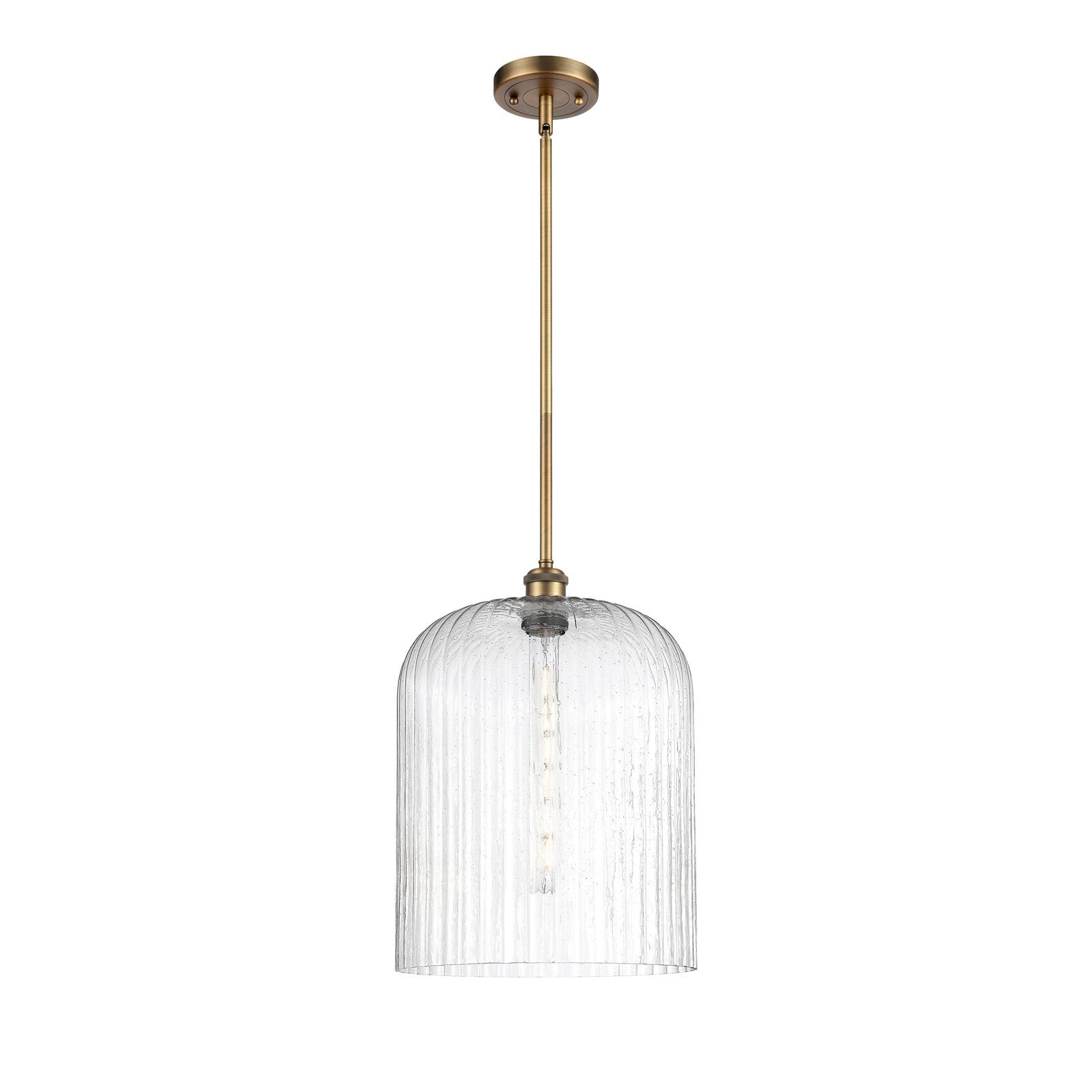 Innovations Bridal Veil 5in 1-Light Mini Pendant | Art Nouveau Brushed Brass and Seedy Glass | Kitchen Island & Dining | Model 516-1S-BB-G559-12SDY