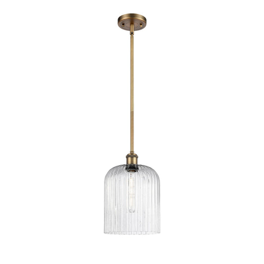 Innovations Bridal Veil 5in 1-Light Mini Pendant | Art Nouveau Brushed Brass and Seedy Glass | Kitchen Island & Dining | Model 516-1S-BB-G559-8SDY