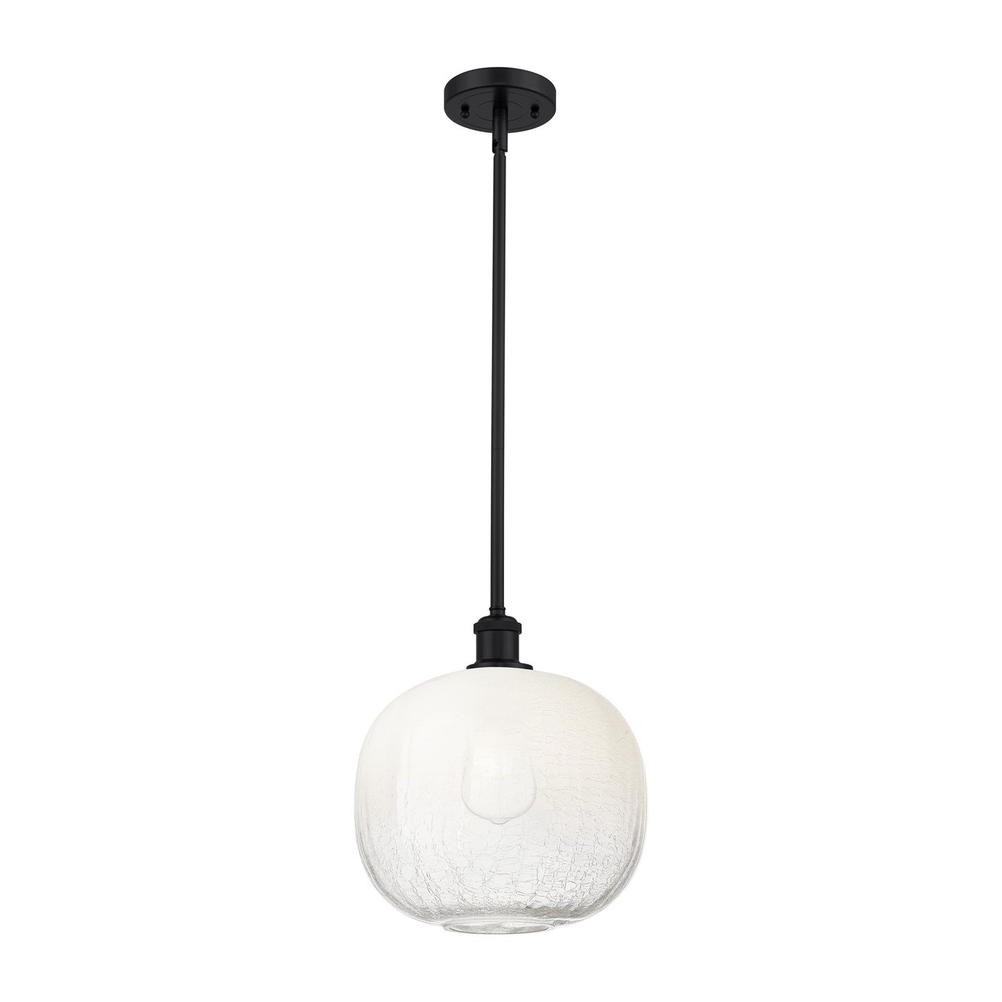 Innovations Brookhaven Sphere 10.5in 1-Light Mini Pendant | Industrial Matte Black and Opal Glass | Kitchen Island | Model 516-1S-BK-G481-10OP