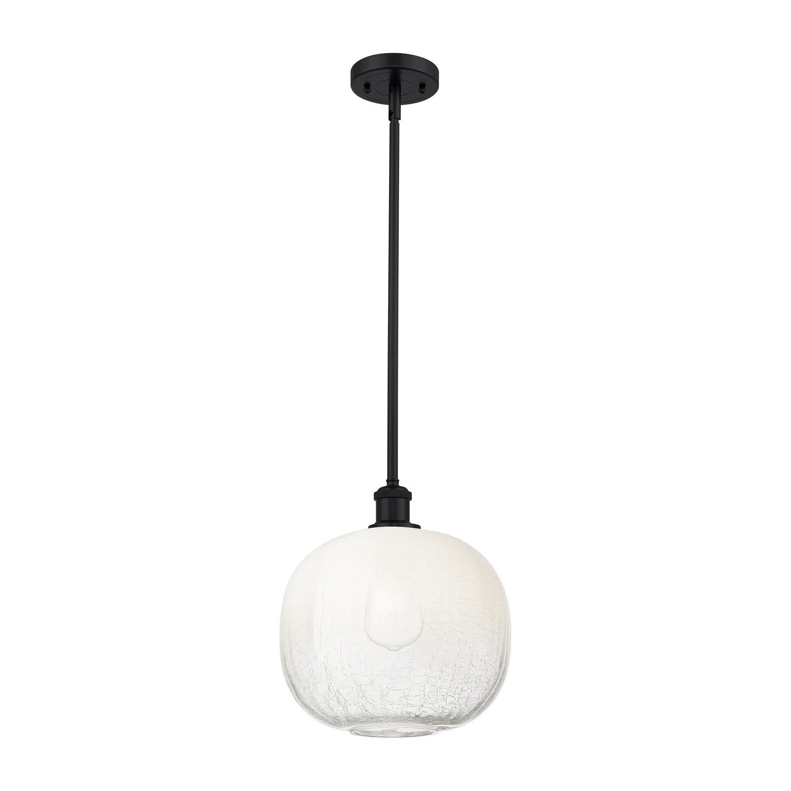 Innovations Brookhaven Sphere 10.5in 1-Light Mini Pendant | Industrial Matte Black and Opal Glass | Kitchen Island | Model 516-1S-BK-G481-10OP