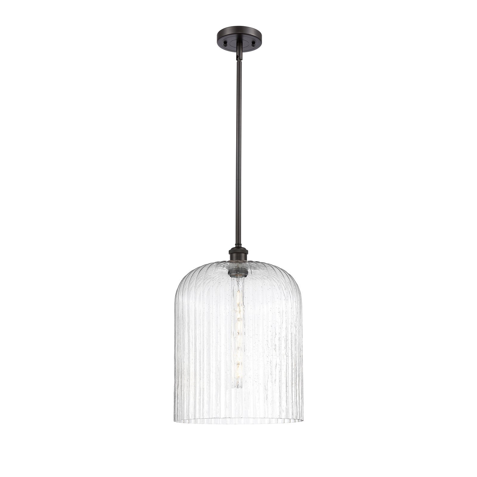 Innovations Bridal Veil 5in 1-Light Mini Pendant | Art Nouveau Oil Rubbed Bronze and Seedy Glass | Kitchen Island | Model 516-1S-OB-G559-12SDY