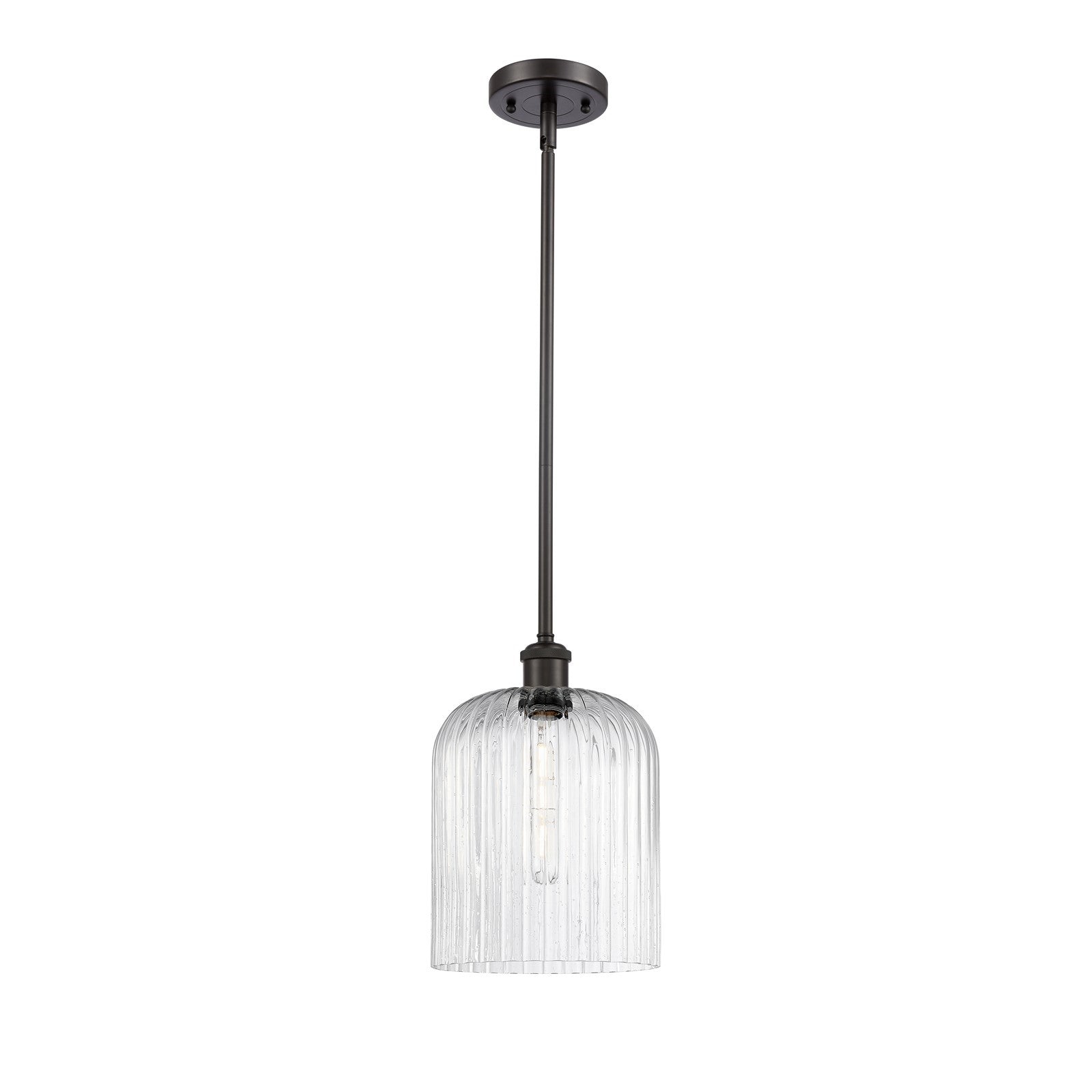 Innovations Bridal Veil 5in 1-Light Mini Pendant | Art Nouveau Oil Rubbed Bronze and Seedy Glass | Kitchen Island | Model 516-1S-OB-G559-8SDY