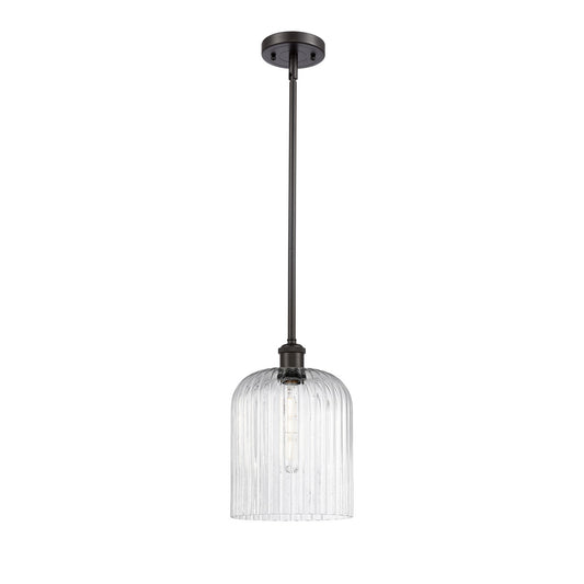 Innovations Bridal Veil 5in 1-Light Mini Pendant | Art Nouveau Oil Rubbed Bronze and Seedy Glass | Kitchen Island | Model 516-1S-OB-G559-8SDY