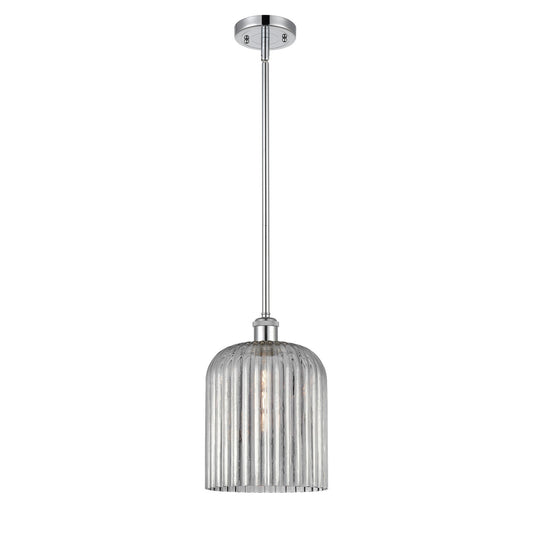 Innovations Bridal Veil 5in 1-Light Mini Pendant | Art Nouveau Polished Chrome and Light Smoke Glass | Kitchen Island | Model 516-1S-PC-G559-8SM