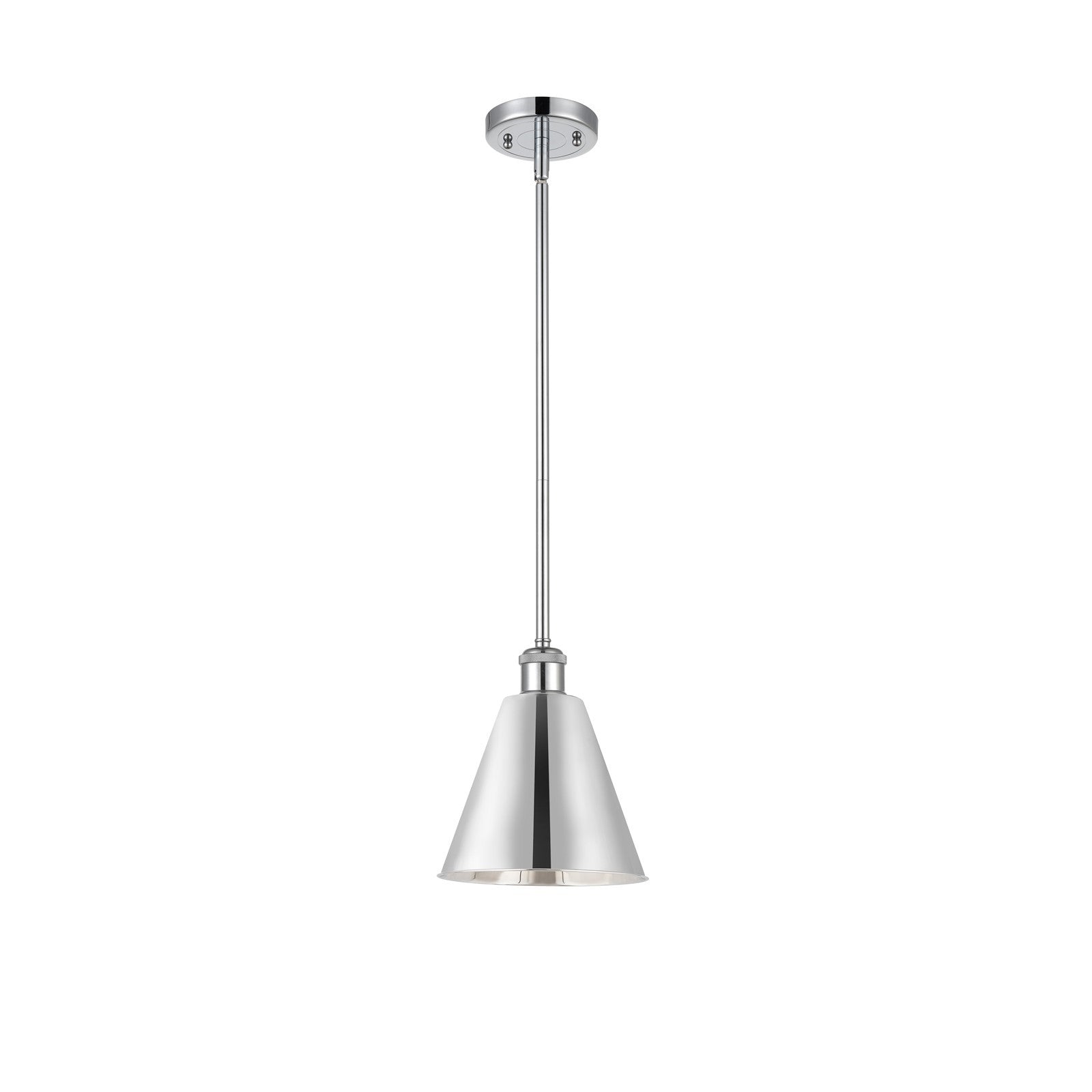 Innovations Berkshire 8in 1-Light LED Pendant | Industrial Polished Chrome and Metal Shade | Kitchen Island & Dining | Model 516-1S-PC-MBC-8-PC-LED