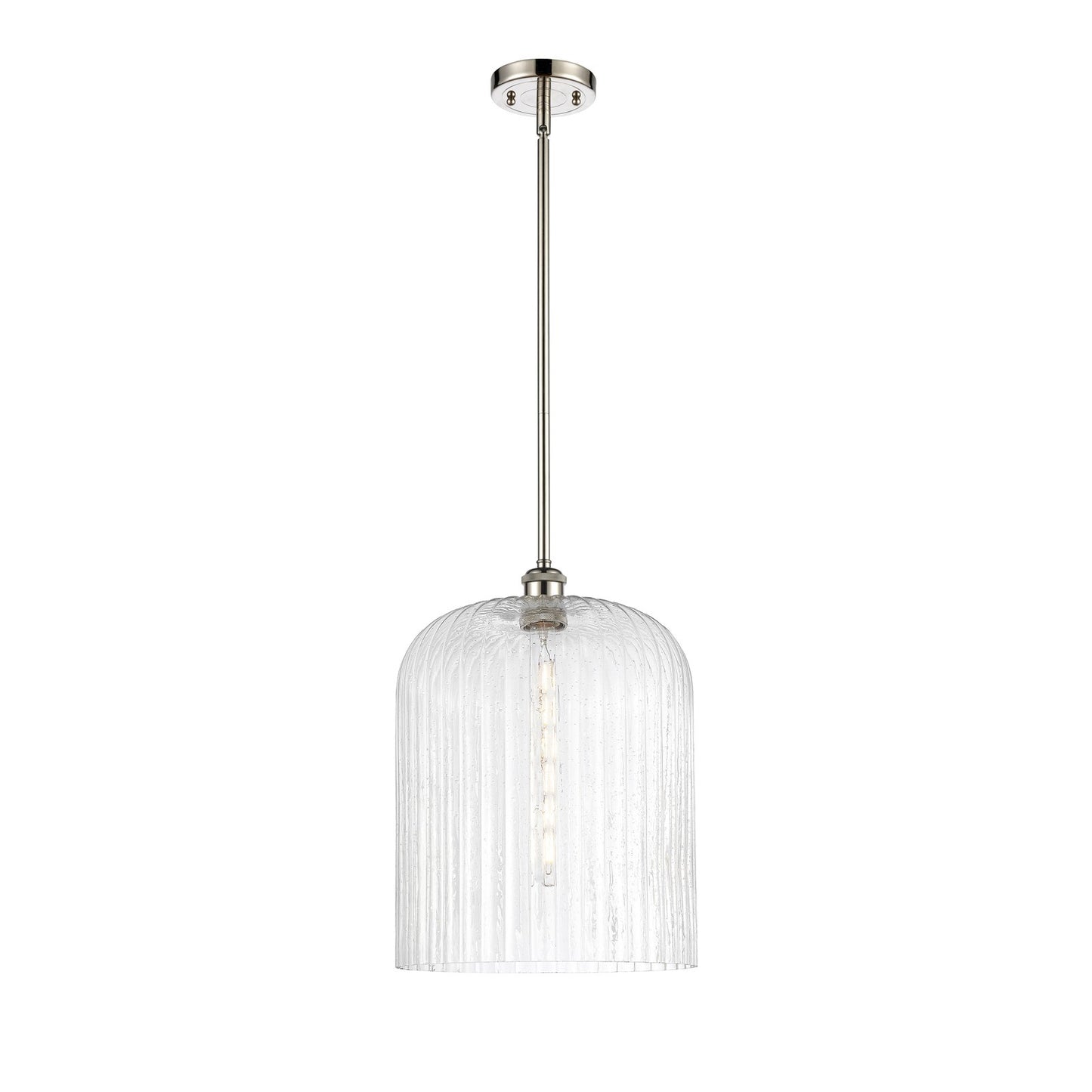 Innovations Bridal Veil 12in 1-Light Mini Pendant | Art Nouveau Polished Nickel and Seedy Glass | Kitchen Island | Model 516-1S-PN-G559-12SDY