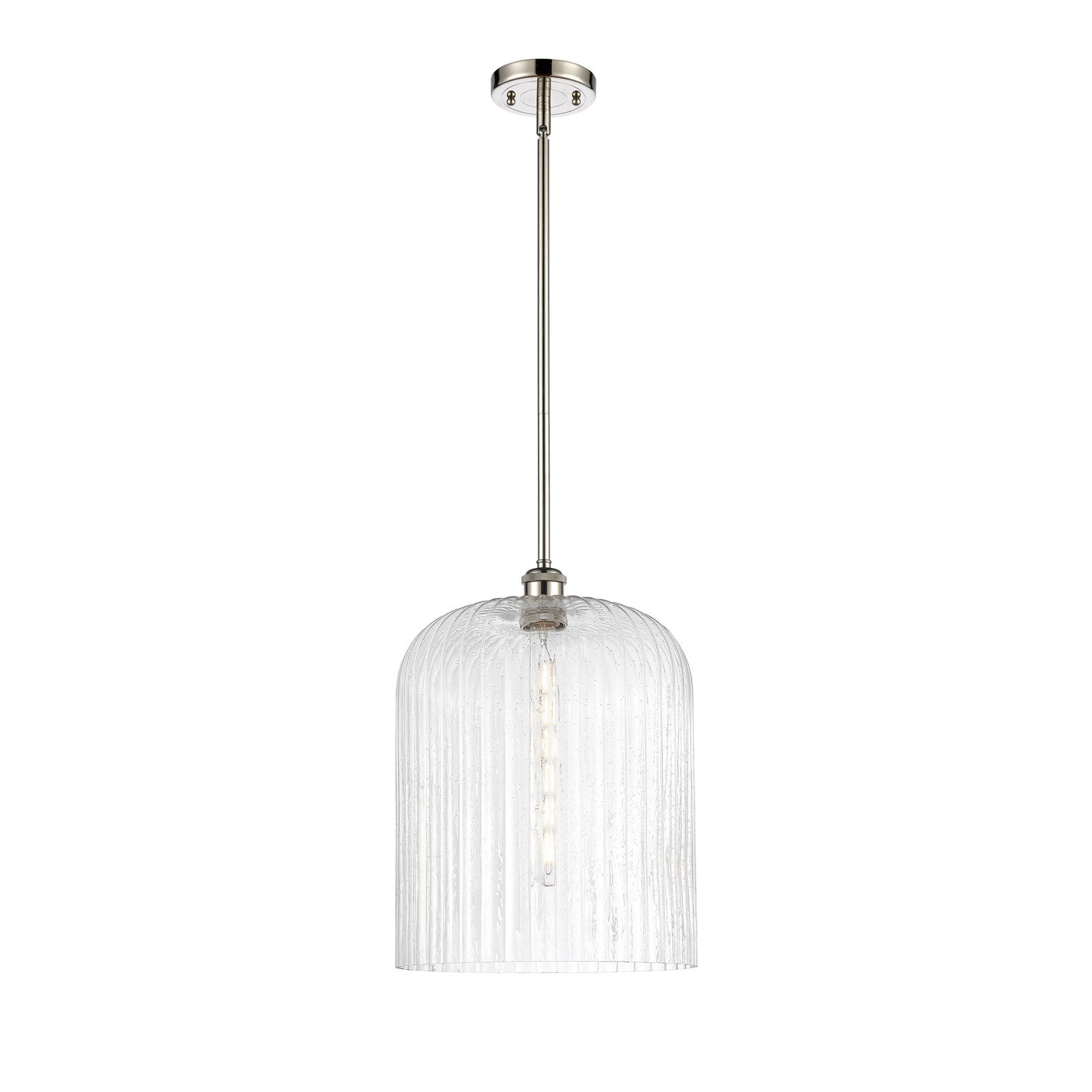 Innovations Bridal Veil 12in 1-Light Mini Pendant | Art Nouveau Polished Nickel and Seedy Glass | Kitchen Island | Model 516-1S-PN-G559-12SDY