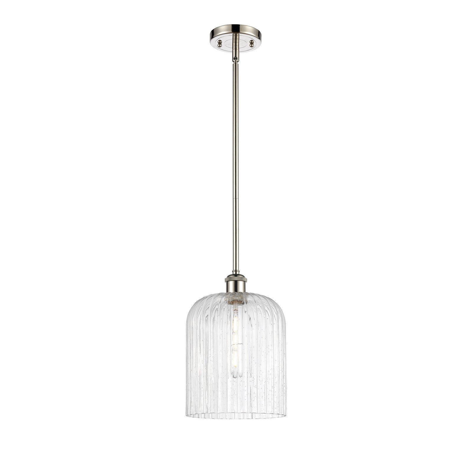 Innovations Bridal Veil 8in 1-Light Mini Pendant | Art Nouveau Polished Nickel and Seedy Glass | Kitchen Island & Dining | Model 516-1S-PN-G559-8SDY