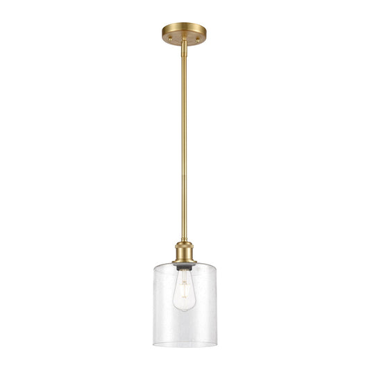 Innovations Paladin 7in 1-Light Mini Pendant | Farmhouse Satin Gold and Seedy Glass | Kitchen Island & Dining Room | Model 516-1S-SG-G4424-7