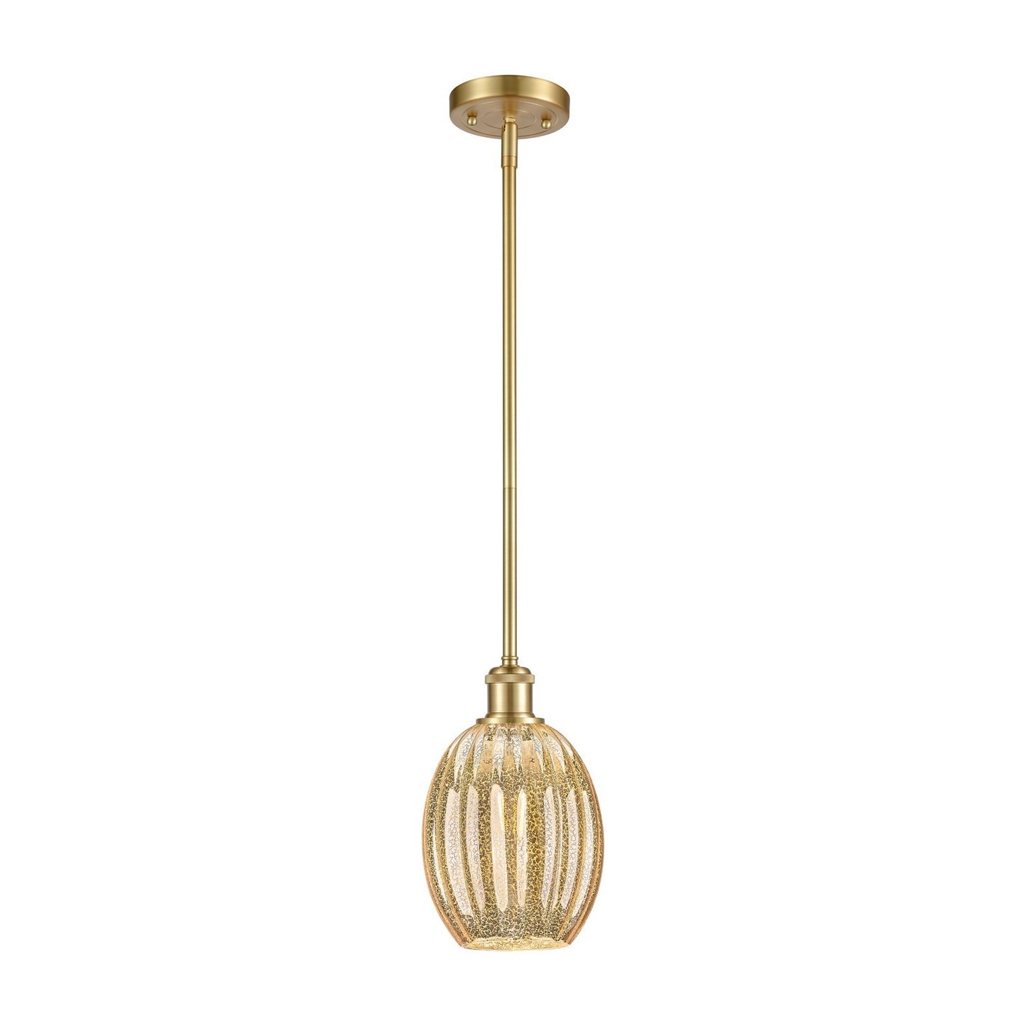 Innovations Preston Bulb 6in 1-Light Mini Pendant | Industrial Satin Gold and Mercury Glass | Kitchen Island & Dining Room | Model 516-1S-SG-G459-6ME