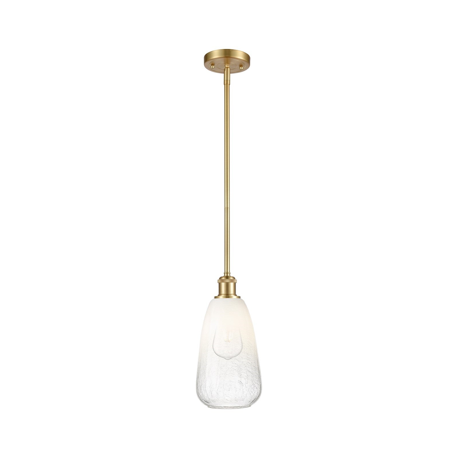 Innovations Brookhaven Almond 6in 1-Light Mini Pendant | Industrial Satin Gold and Opal Glass | Kitchen Island & Dining | Model 516-1S-SG-G480-6OP