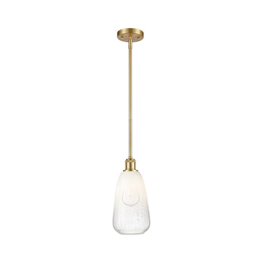 Innovations Brookhaven Almond 6in 1-Light Mini Pendant | Industrial Satin Gold and Opal Glass | Kitchen Island & Dining | Model 516-1S-SG-G480-6OP