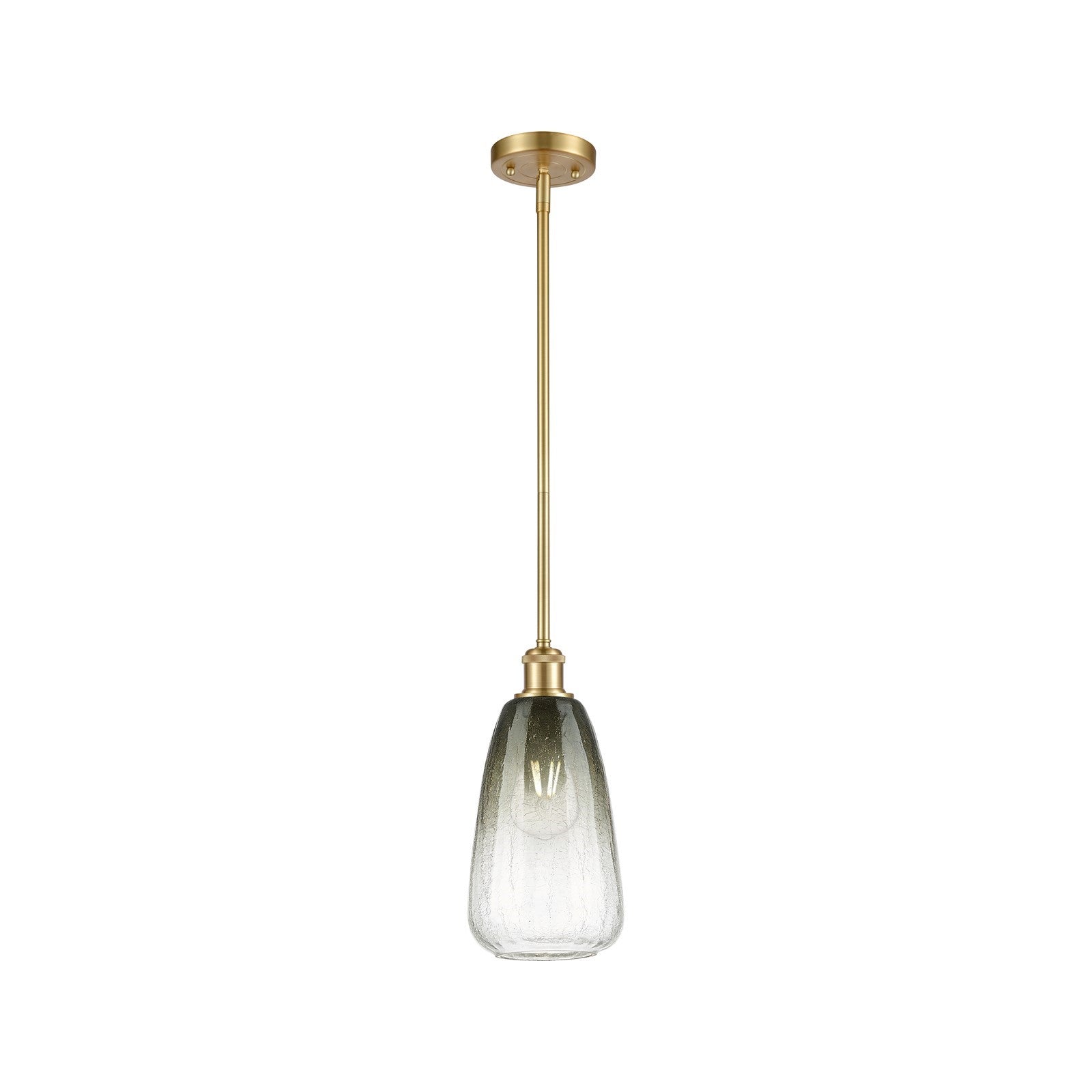 Innovations Brookhaven Almond 6in 1-Light Mini Pendant | Industrial Satin Gold and Slate Glass | Kitchen Island & Dining | Model 516-1S-SG-G480-6SL