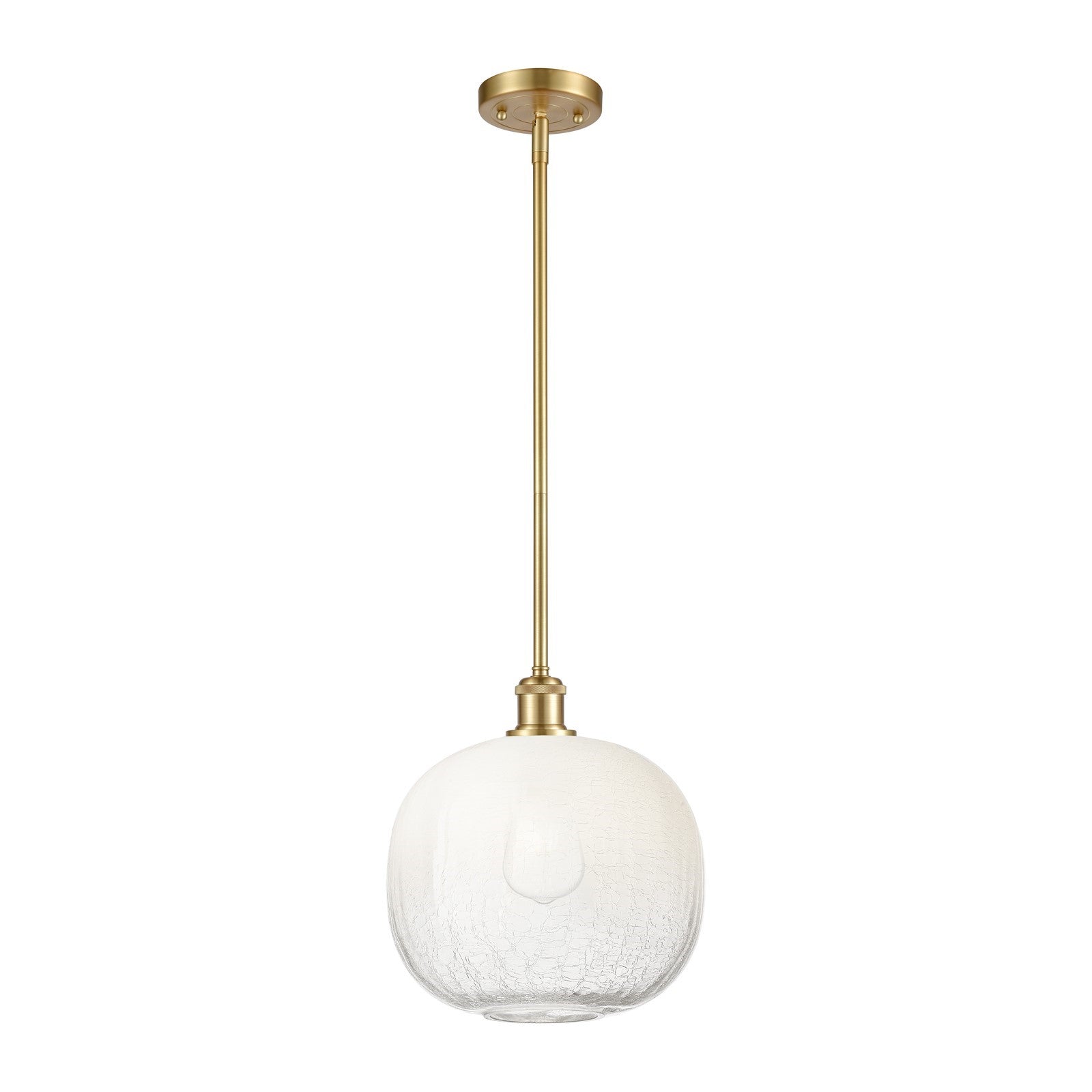 Innovations Brookhaven Sphere 10.5in 1-Light Mini Pendant | Industrial Satin Gold and Opal Glass | Kitchen Island | Model 516-1S-SG-G481-10OP