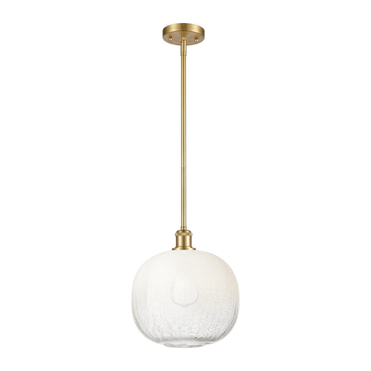 Innovations Brookhaven Sphere 10.5in 1-Light Mini Pendant | Industrial Satin Gold and Opal Glass | Kitchen Island | Model 516-1S-SG-G481-10OP