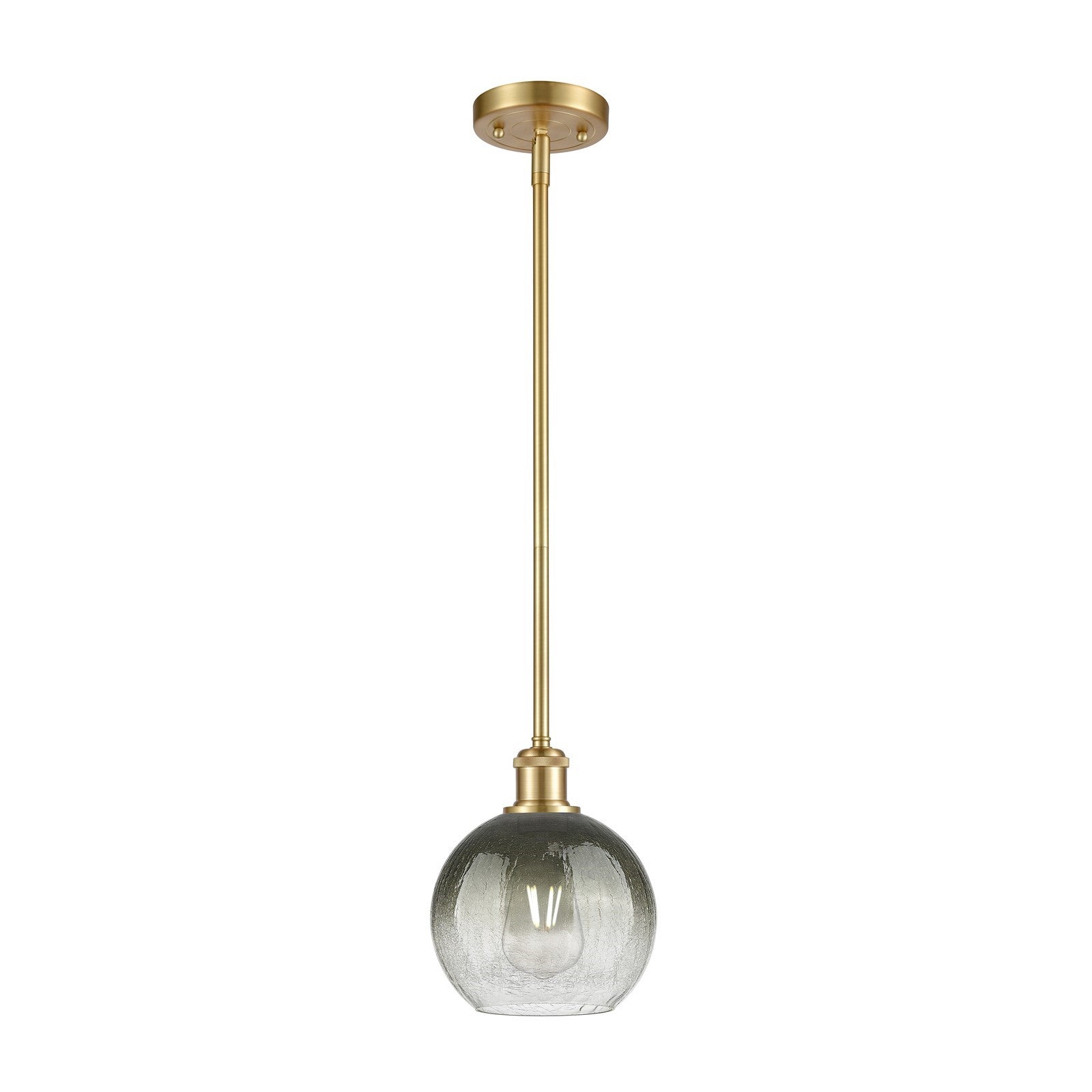 Innovations Brookhaven Globe 8in 1-Light Mini Pendant | Industrial Satin Gold and Slate Glass | Kitchen Island & Dining | Model 516-1S-SG-G483-8SL