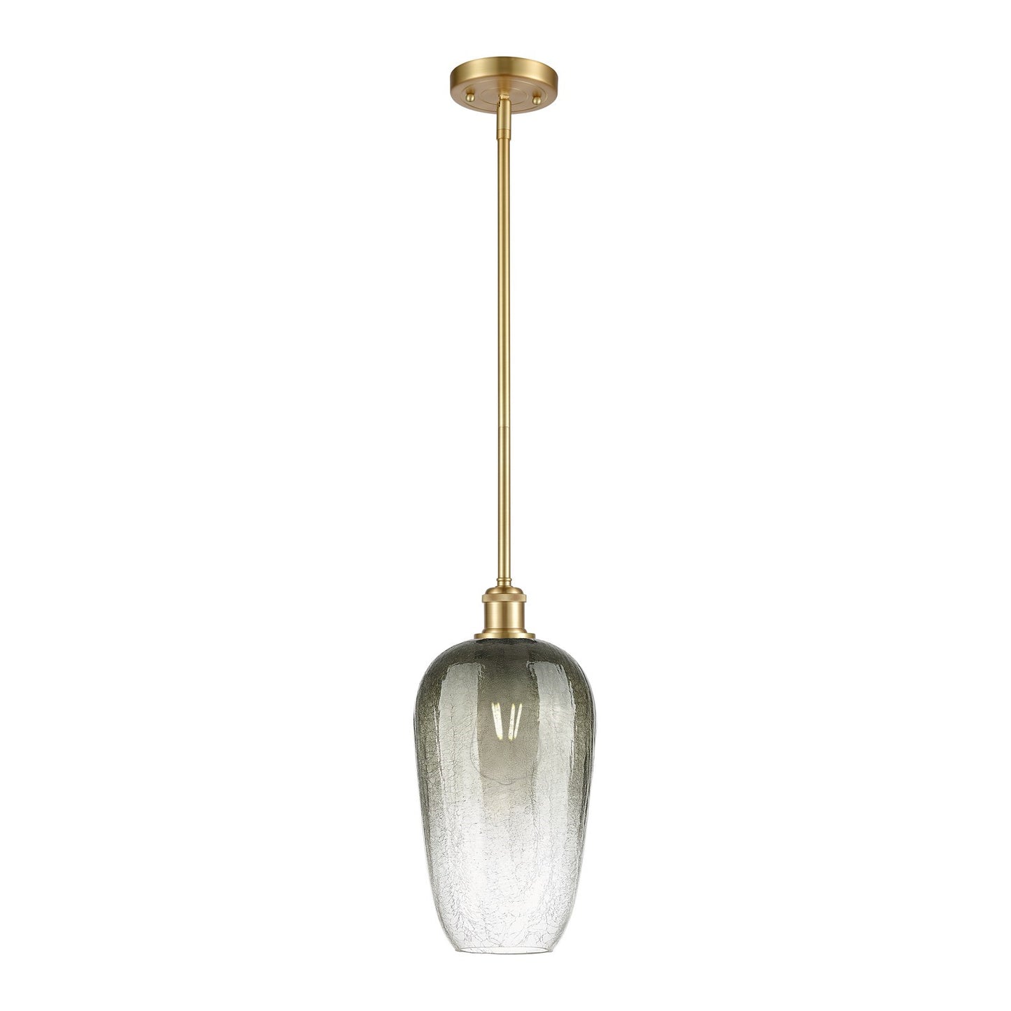 Innovations Brookhaven Flute 7in 1-Light Mini Pendant | Industrial Satin Gold and Slate Glass | Kitchen Island & Dining | Model 516-1S-SG-G484-7SL