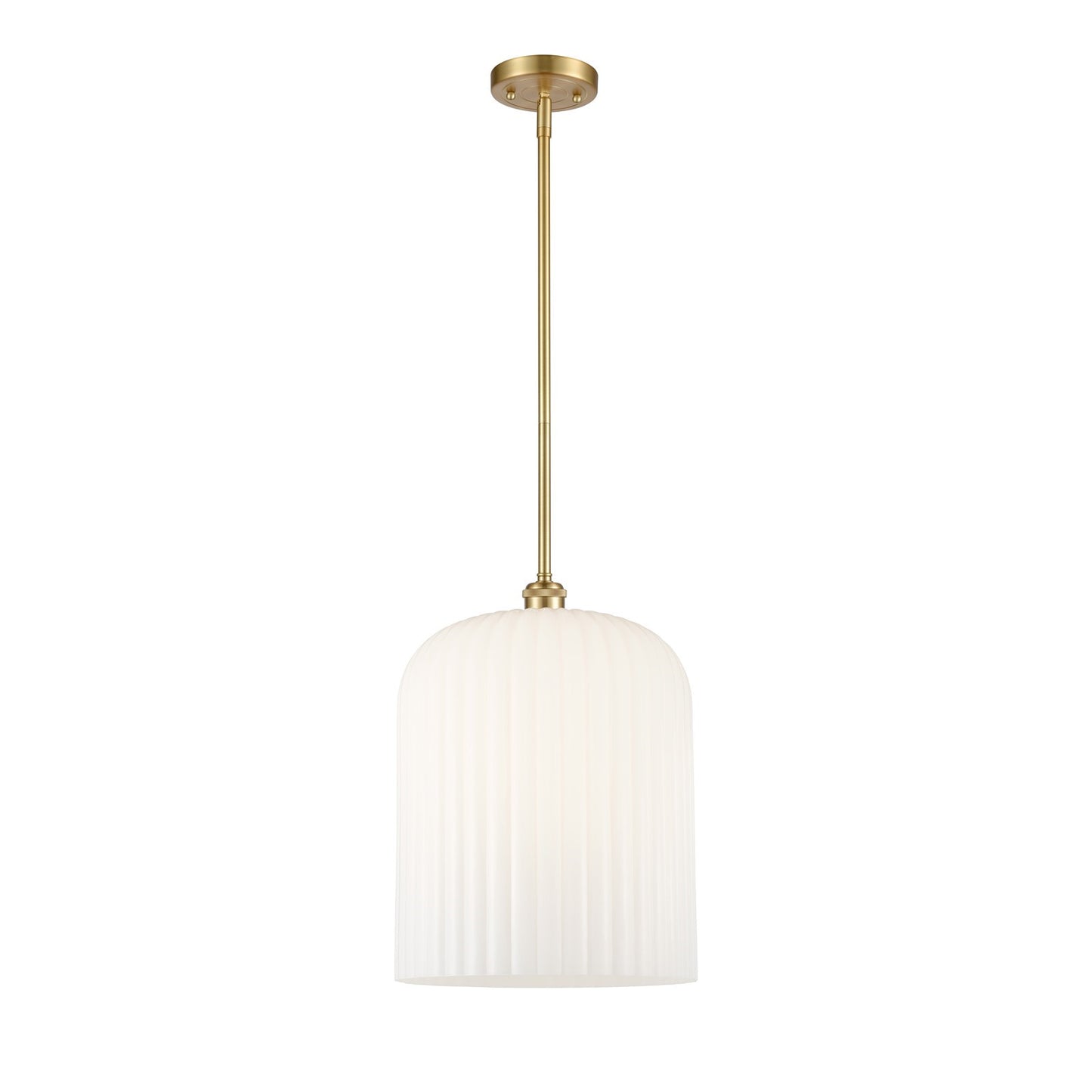 Innovations Bridal Veil 5in 1-Light Mini Pendant | Art Nouveau Satin Gold and Gloss White Glass | Kitchen Island | Model 516-1S-SG-G559-12GWH