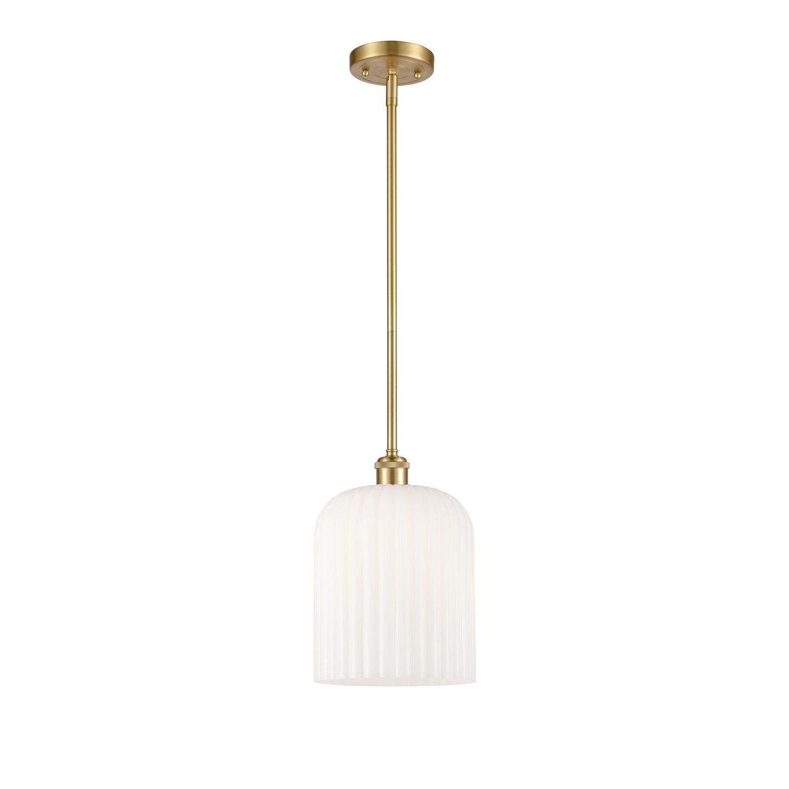 Innovations Bridal Veil 5in 1-Light Mini Pendant | Art Nouveau Satin Gold and Gloss White Glass | Kitchen Island & Dining | Model 516-1S-SG-G559-8GWH