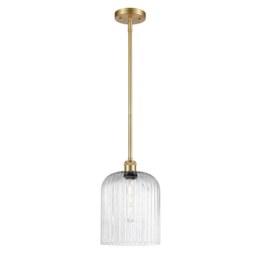 Innovations Bridal Veil 5in 1-Light Mini Pendant | Art Nouveau Satin Gold and Seedy Glass | Kitchen Island & Dining Room | Model 516-1S-SG-G559-8SDY