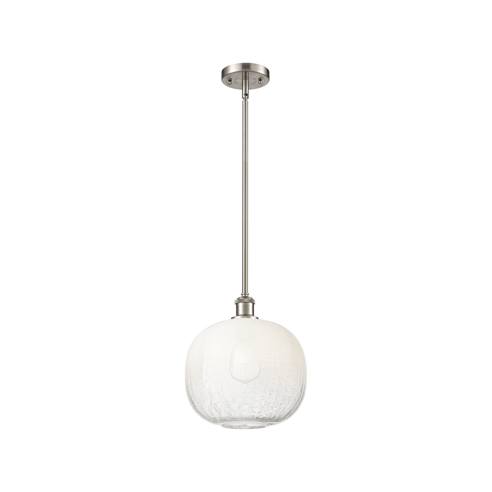Innovations Brookhaven Sphere 10.5in 1-Light Mini Pendant | Industrial Brushed Satin Nickel and Opal Glass | Kitchen | Model 516-1S-SN-G481-10OP