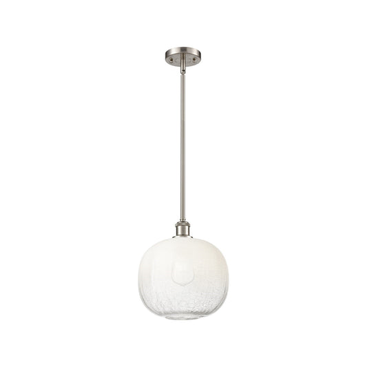 Innovations Brookhaven Sphere 10.5in 1-Light Mini Pendant | Industrial Brushed Satin Nickel and Opal Glass | Kitchen | Model 516-1S-SN-G481-10OP
