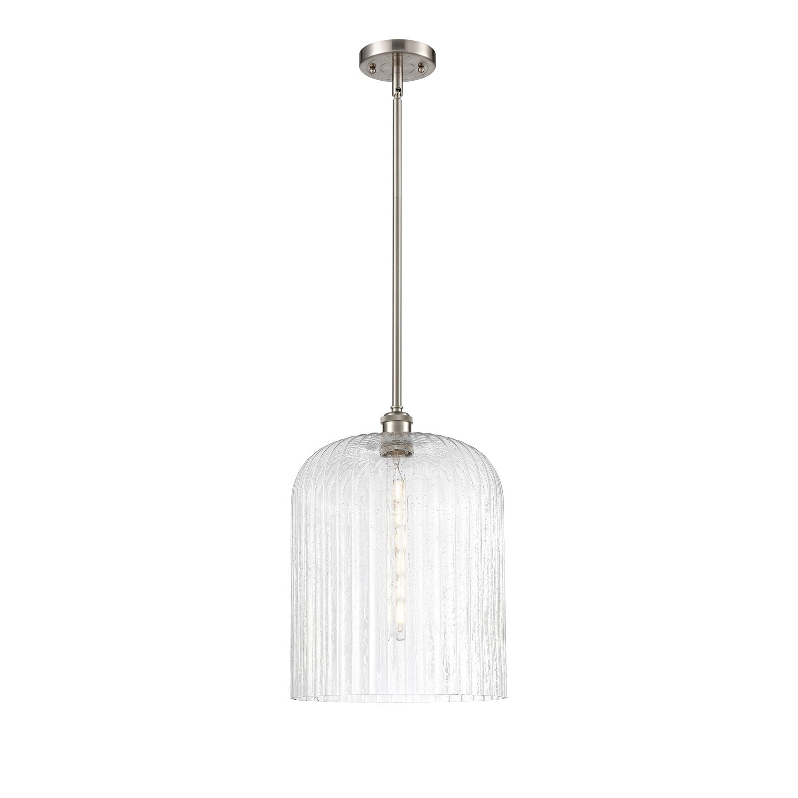 Innovations Bridal Veil 5in 1-Light Mini Pendant | Art Nouveau Brushed Satin Nickel and Seedy Glass | Kitchen Island | Model 516-1S-SN-G559-12SDY