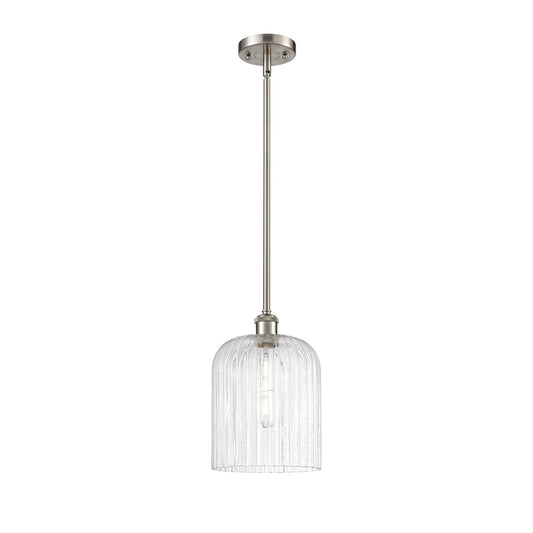 Innovations Bridal Veil 5in 1-Light Mini Pendant | Art Nouveau Brushed Satin Nickel and Seedy Glass | Kitchen Island | Model 516-1S-SN-G559-8SDY