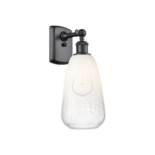 Innovations Brookhaven Almond 6in 1-Light Wall Sconce | Industrial Matte Black and Opal Glass | Bedroom & Hallway | Model 516-1W-BK-G480-6OP