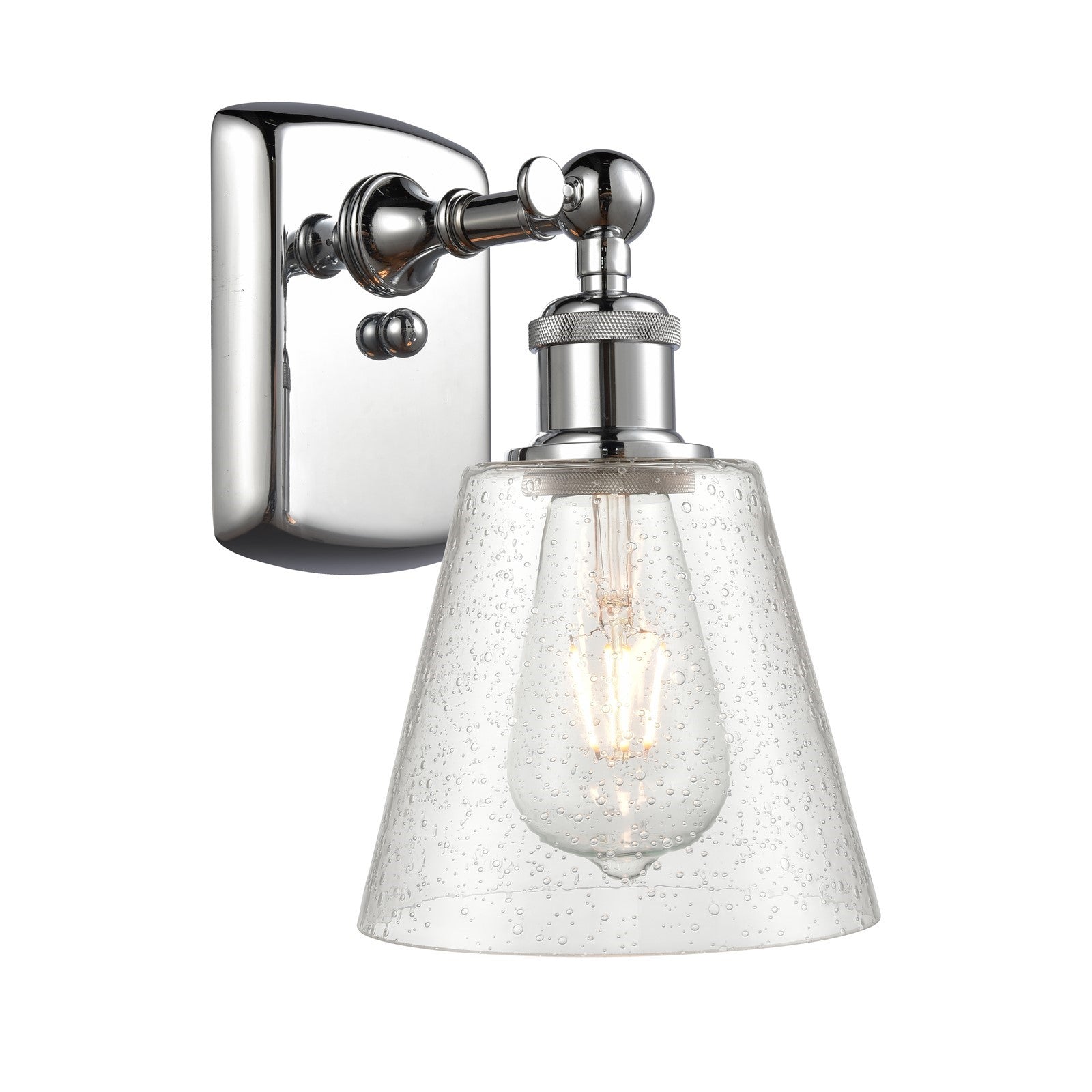 Innovations Caton 6in 1-Light Wall Sconce | Art Nouveau Polished Chrome and Frosted Glass | Bedroom & Hallway Accent Light | Model 516-1W-PC-G454