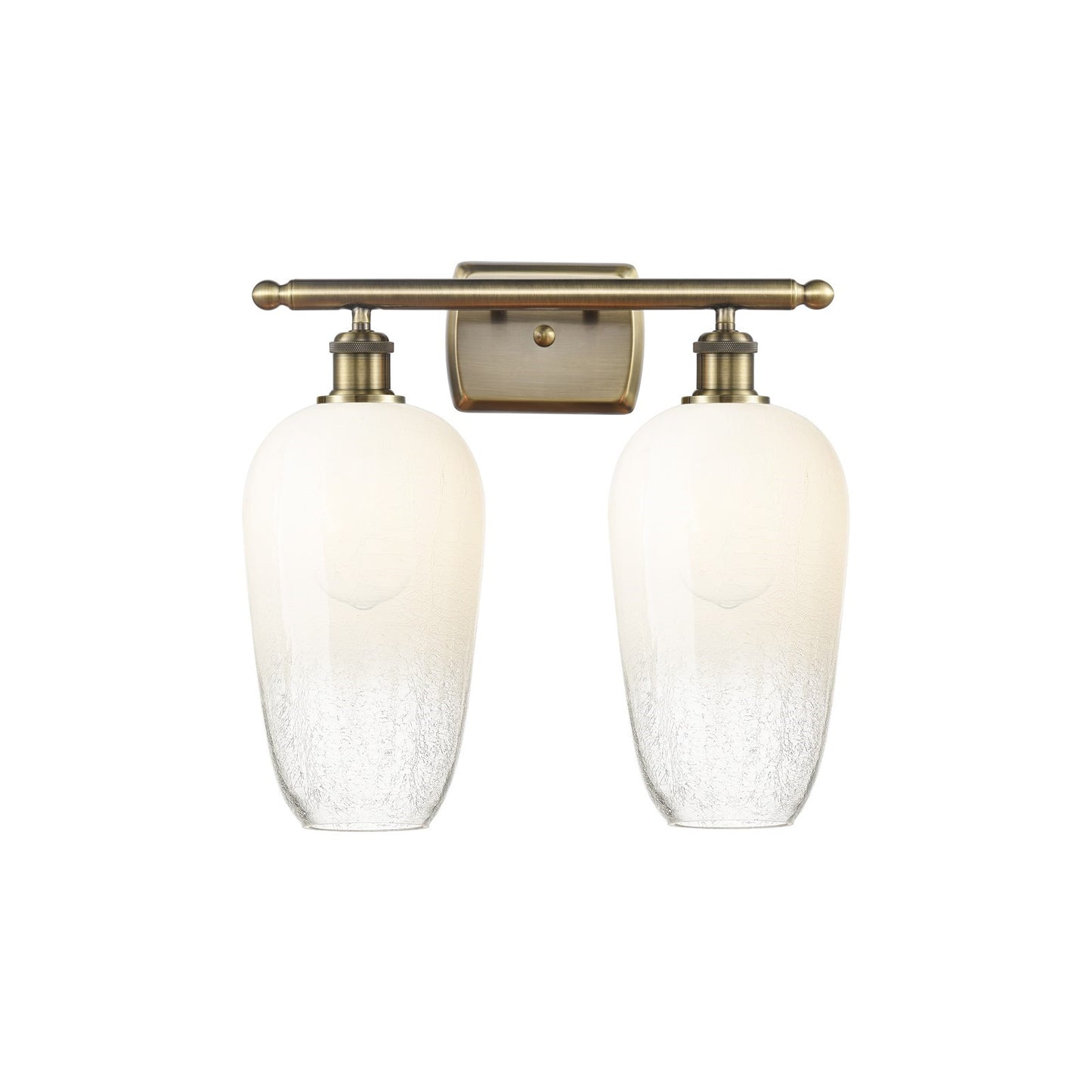 Innovations Brookhaven Flute 17in 2-Light Bath Vanity Light | Industrial Antique Brass and Opal Glass | Bathroom Vanity | Model 516-2W-AB-G484-7OP