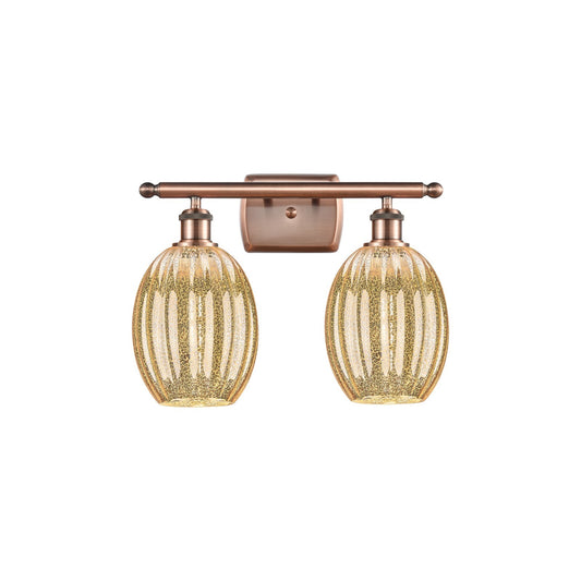 Innovations Preston Bulb 16in 2-Light Bath Vanity | Industrial Antique Copper and Mercury Glass | Bathroom & Powder Room | Model 516-2W-AC-G459-6ME
