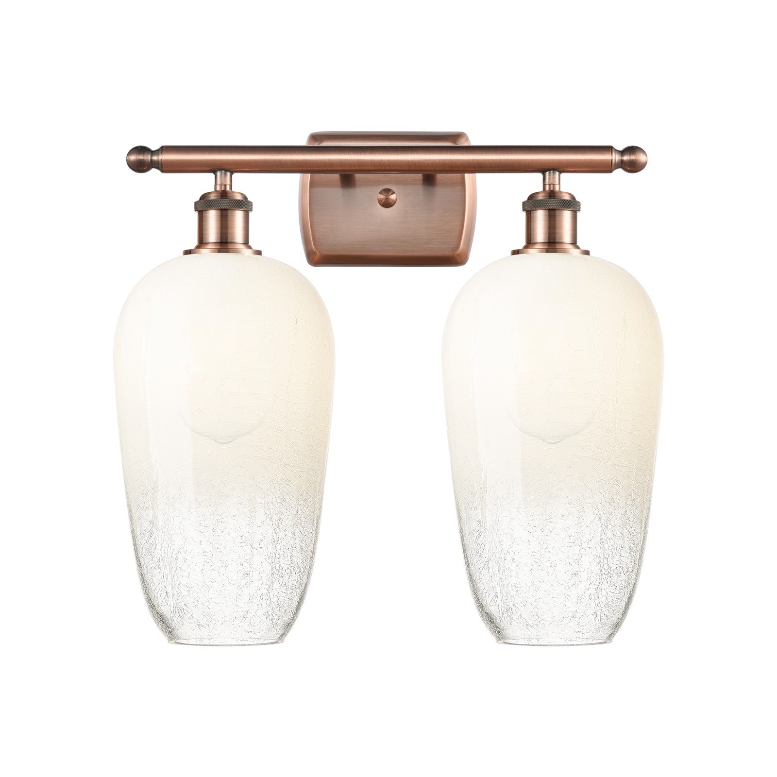 Innovations Brookhaven Flute 17in 2-Light Bath Vanity | Industrial Antique Copper and Opal Glass | Bathroom & Powder Room | Model 516-2W-AC-G484-7OP