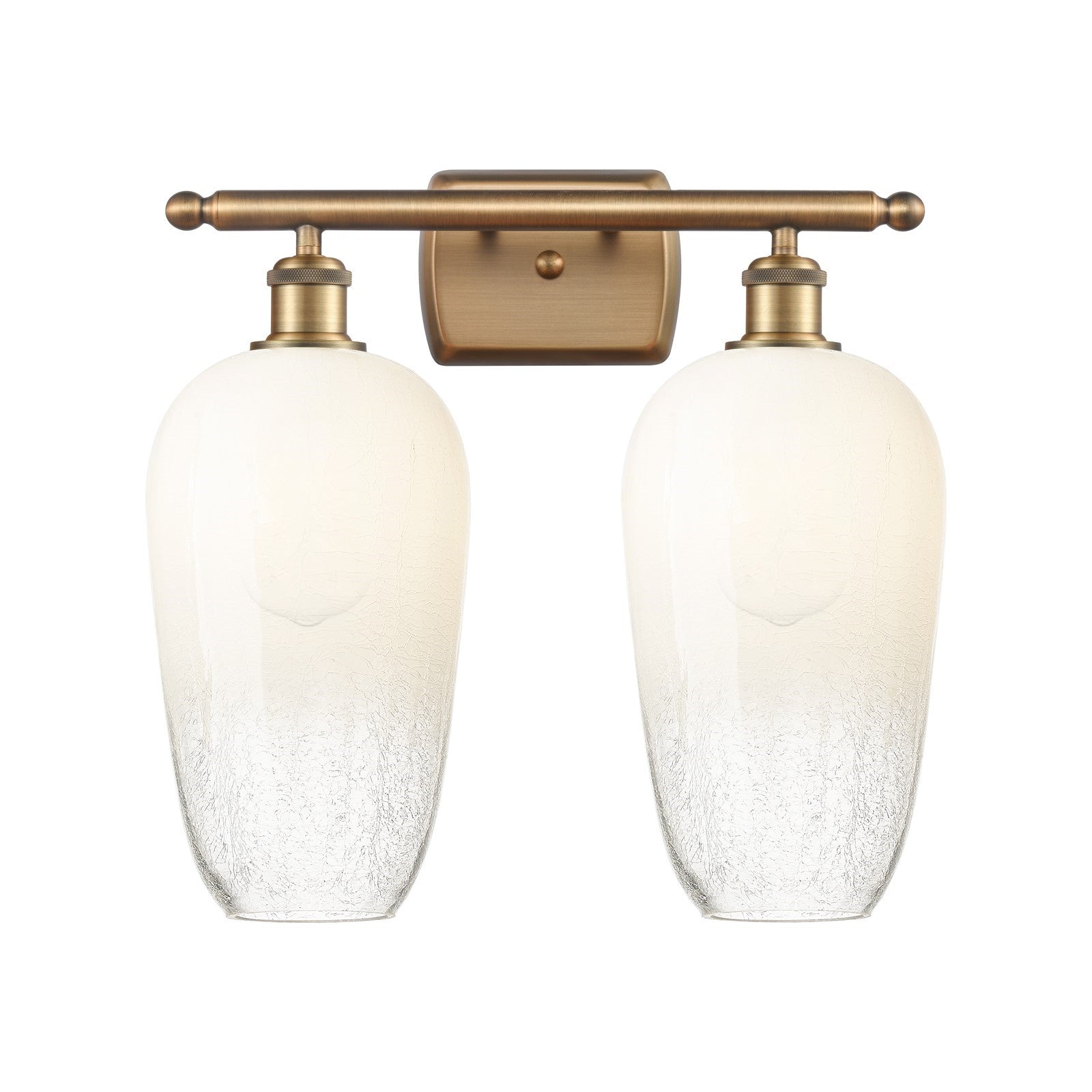 Innovations Brookhaven Flute 17in 2-Light Bath Vanity Light | Industrial Brushed Brass and Opal Glass | Bathroom Vanity | Model 516-2W-BB-G484-7OP