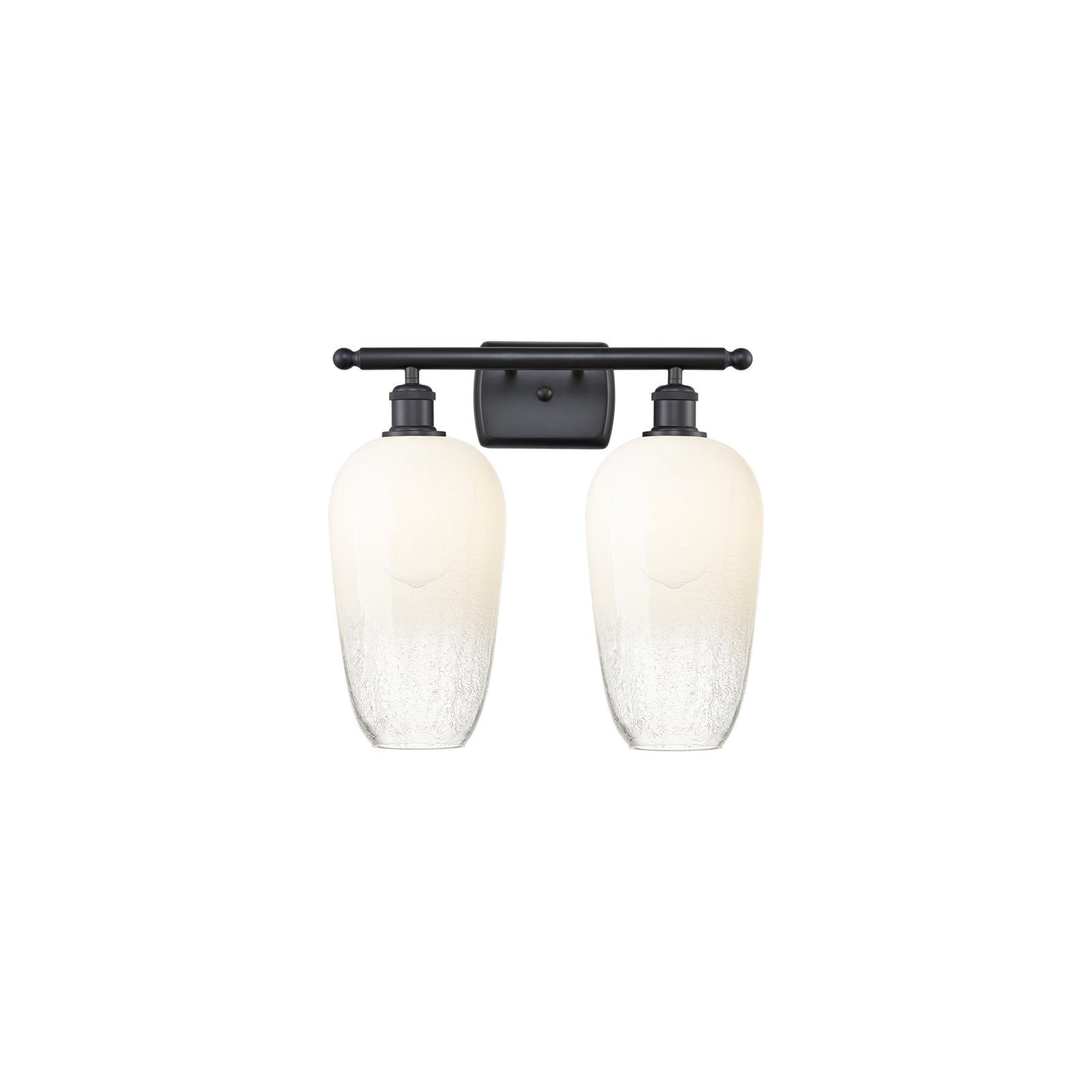 Innovations Brookhaven Flute 17in 2-Light Bath Vanity | Industrial Matte Black and Opal Glass | Bathroom Vanity Light | Model 516-2W-BK-G484-7OP