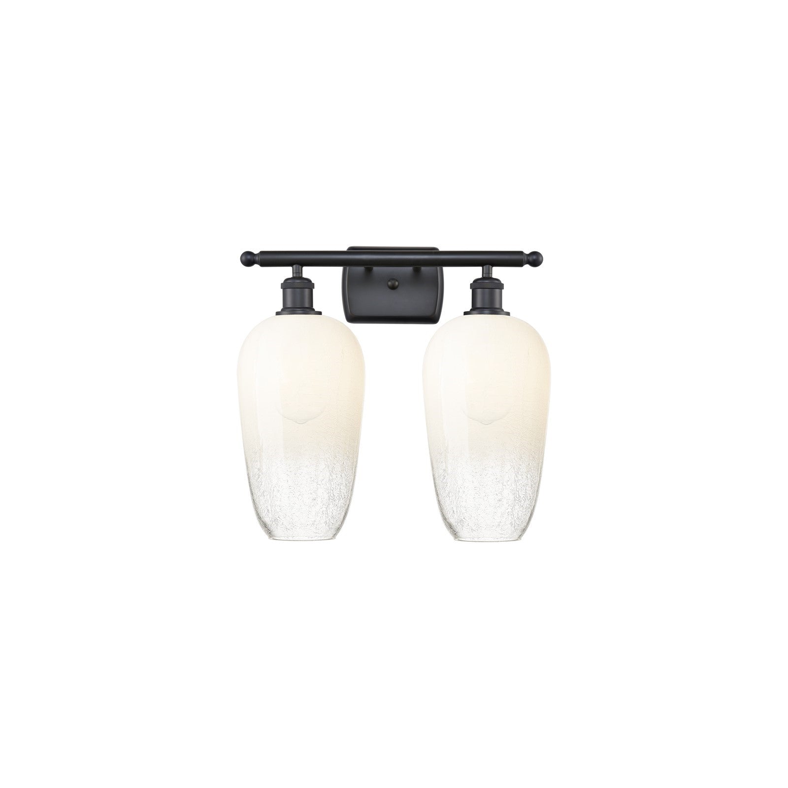 Innovations Brookhaven Flute 17in 2-Light Bath Vanity | Industrial Matte Black and Opal Glass | Bathroom Vanity Light | Model 516-2W-BK-G484-7OP