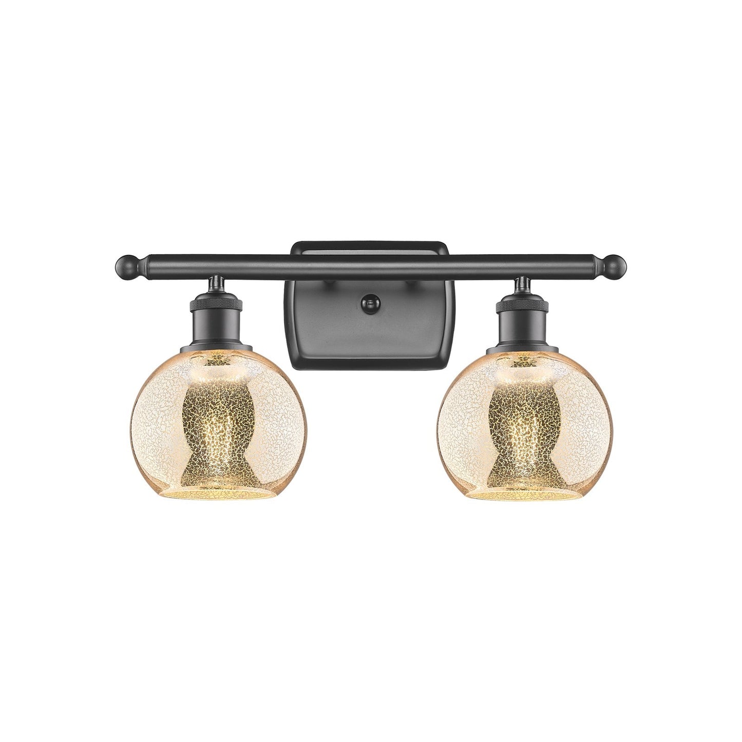 Innovations Athens 16in 2-Light Bath Vanity | Industrial Oil Rubbed Bronze and Mercury Glass | Bathroom & Powder Room | Model 516-2W-OB-G128-6