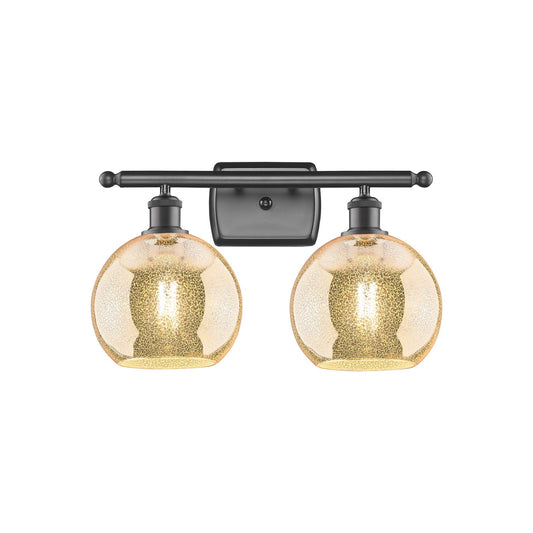 Innovations Athens 18in 2-Light Bath Vanity | Industrial Oil Rubbed Bronze and Mercury Glass | Bathroom & Powder Room | Model 516-2W-OB-G128-8
