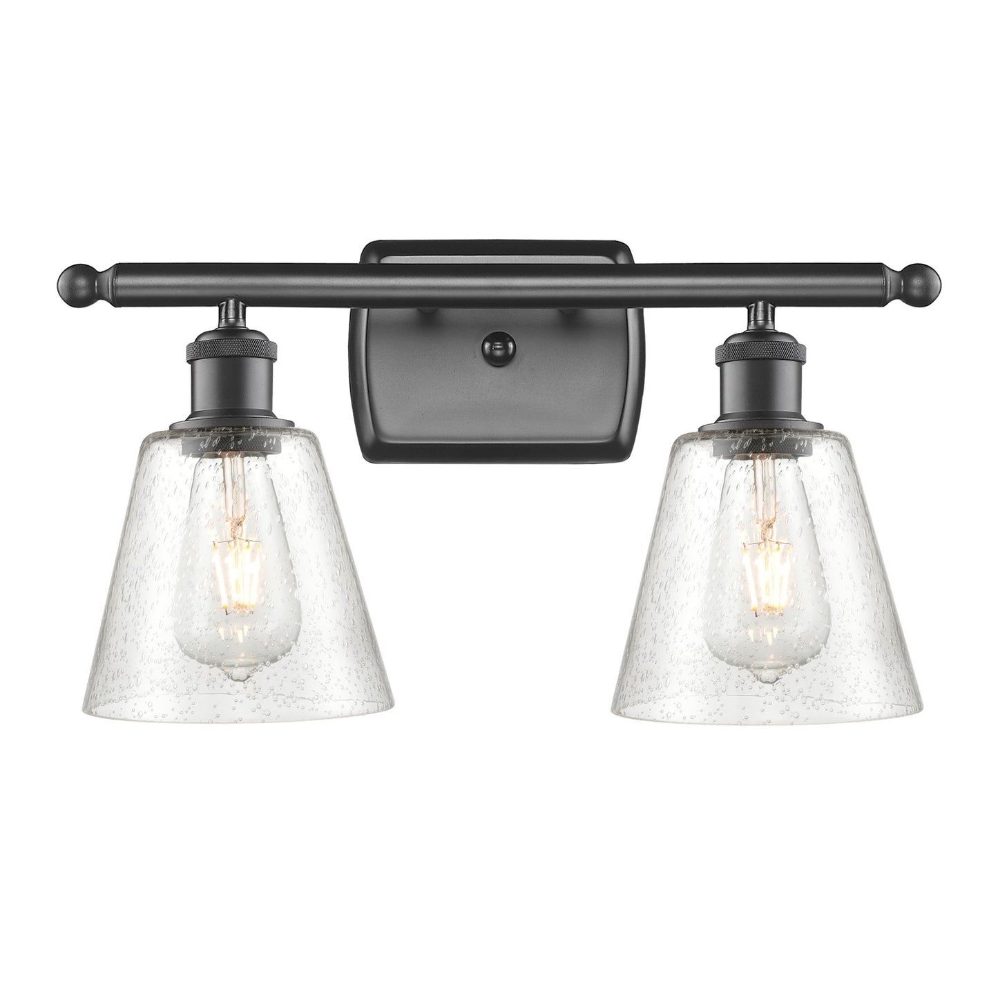 Innovations Caton 16in 2-Light Bath Vanity Light | Industrial Oil Rubbed Bronze and Frosted Glass | Bathroom Vanity | Model 516-2W-OB-G454