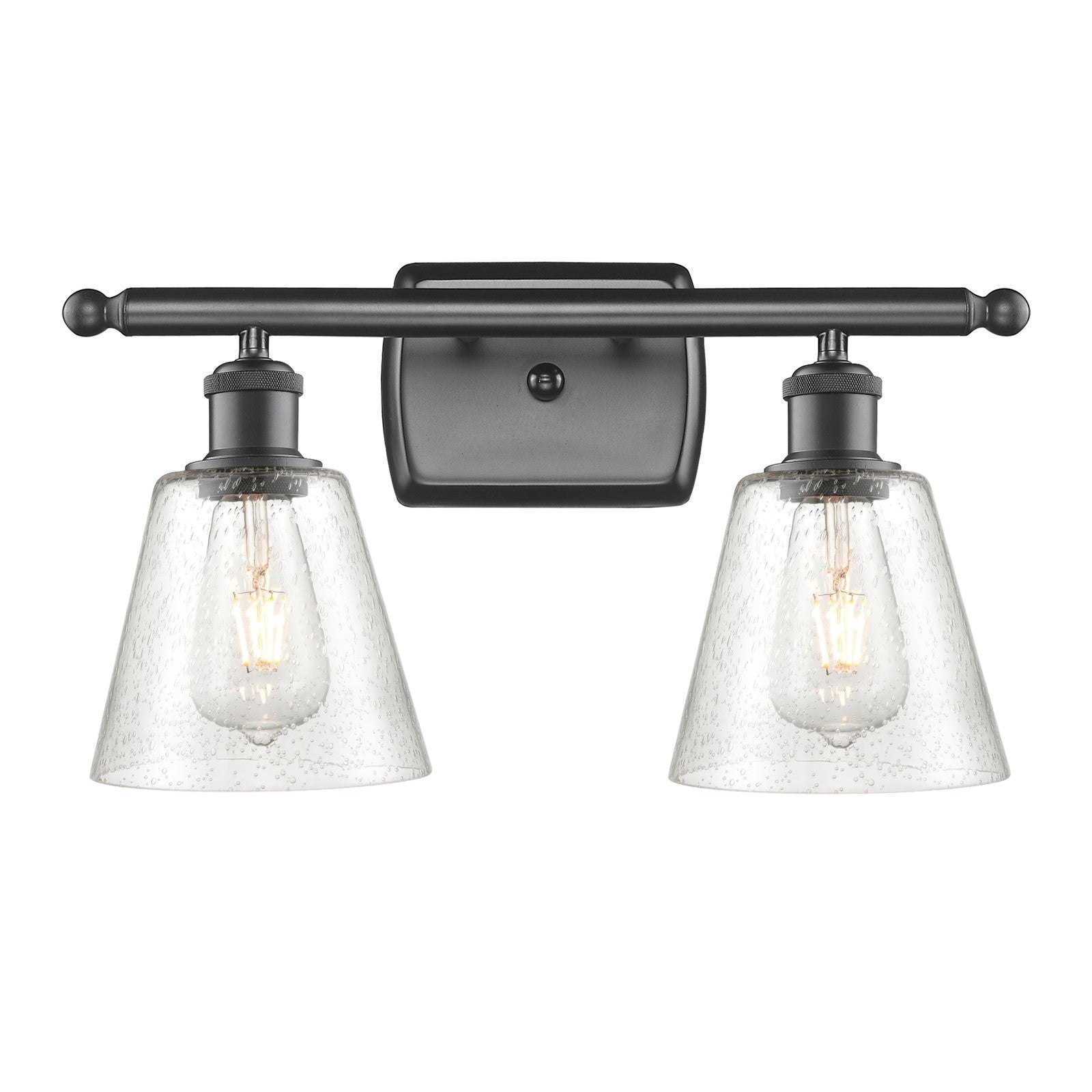 Innovations Caton 16in 2-Light Bath Vanity Light | Industrial Oil Rubbed Bronze and Frosted Glass | Bathroom Vanity | Model 516-2W-OB-G454