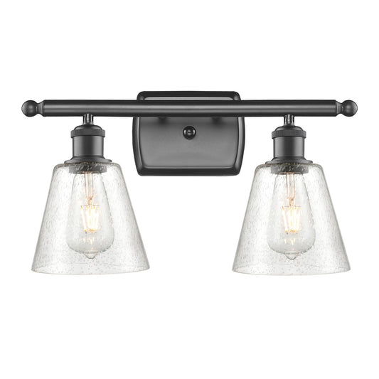 Innovations Caton 16in 2-Light Bath Vanity Light | Industrial Oil Rubbed Bronze and Frosted Glass | Bathroom Vanity | Model 516-2W-OB-G454